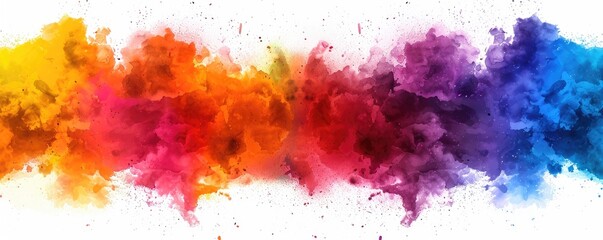 Fototapeta premium A vibrant explosion of color in swirling hues of red, orange, yellow, green, blue, and purple, creating a dynamic and artistic effect.