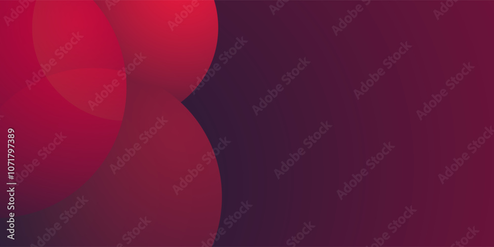 Wall mural modern style background, header or banner design with large red overlapping bubbles pattern, multi p