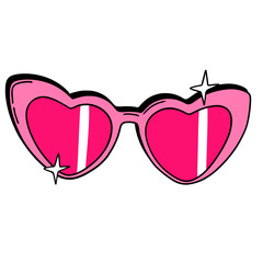 Pink retro heart shape sunglasses