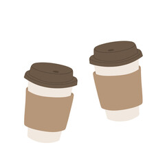 Coffee to go cups illustration