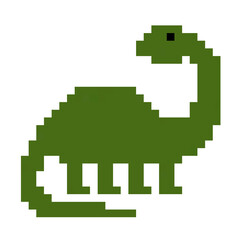 Pixel art dinosaur illustration © Shalom