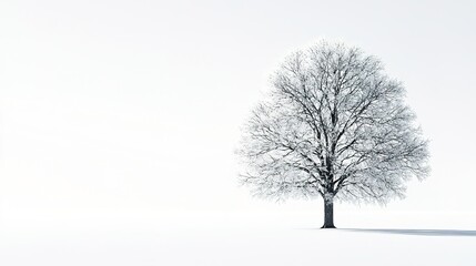 Fototapeta premium Isolated Big Tree Against a Bright White Backdrop, Showcasing the Beauty of Nature in a Minimalist Style Perfect for Various Creative Projects