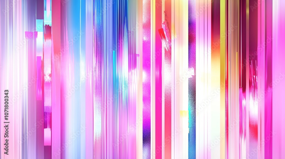 Poster abstract glitch lines and color bars