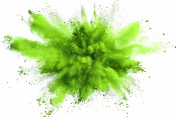 Parrot Green Colored Powder Explosion, Powder Blast, Powder Splash, Powder Burst