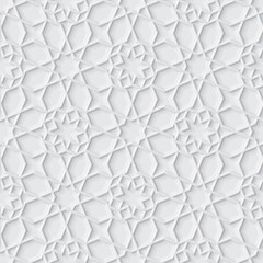 Geometric pattern in light gray color, Soft emboss texture background, Engraved seamless wallpaper, 3d illustration