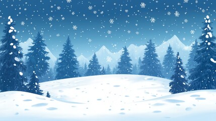 Fototapeta premium Winter landscape with spruce forest