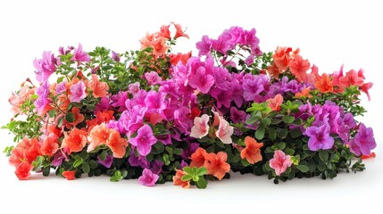 Obraz premium A vibrant display of colorful azalea flowers in various shades.