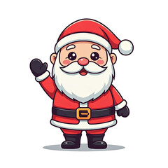 Compilation of Santa Claus Cartoon Cute Characters on Transparent Background