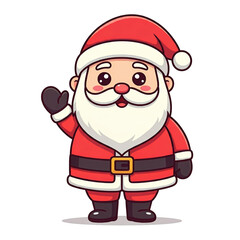 Compilation of Santa Claus Cartoon Cute Characters on Transparent Background