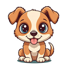 Obraz premium Variety of Cartoon Puppy Dog Characters with Adorable Big Eyes on Transparent Background