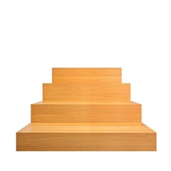 Wooden stairs isolated on white background