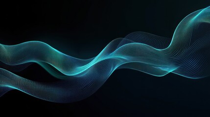 Fototapeta premium Abstract flowing lines with a digital aesthetic, evoking motion and fluidity.