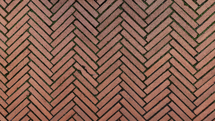 Paving vintage tiles, top view texture