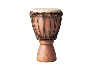 a wooden drum with a white top