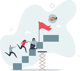 Onboarding new staff member and company work training.flat characters.