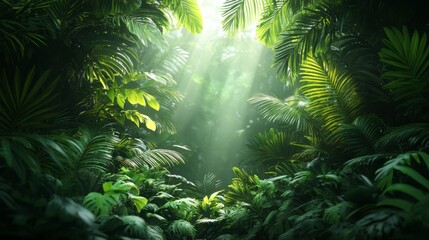 Obraz premium Sunlight in the Lush Jungle