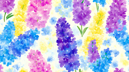 Watercolor Floral Pattern Illustration