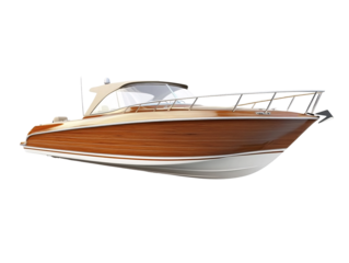 a wooden boat with a white cover