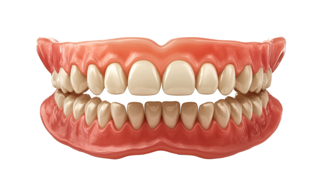 Detailed view of human dental anatomy showing natural alignment of upper and lower teeth