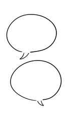 Black and White Speech Bubbles Illustration on Transparent Background