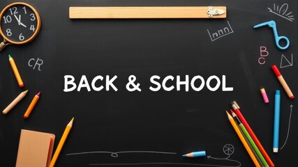 Chalk-drawn 'back to school' message on textured blackboard with editable text effect for customizable designs, academic, customizable