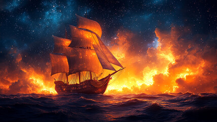 Obraz premium ship in the night