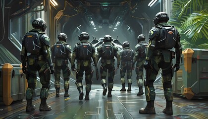 Obraz premium Sci-Fi Future Soldiers