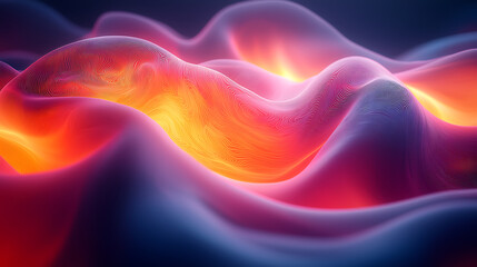 Obraz premium Vibrant abstract neon waves with glowing details