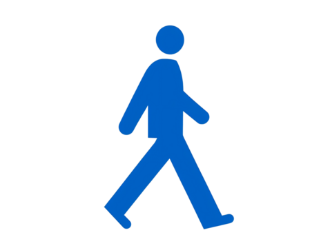 a blue figure with a white background - Powered by Adobe