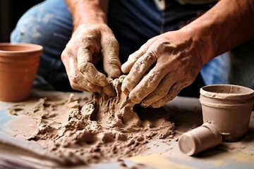 playing with clay