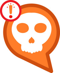 chat buble with skull icon