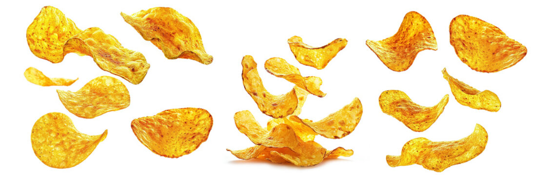 fried potato cheeps isolated white background. Sample for design.jpg