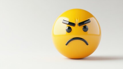 Fototapeta premium Confident emoticon with slight smile and raised eyebrow, isolated on white, showing self-assurance