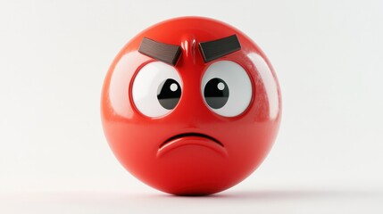Curious emoticon with raised eyebrows, isolated on white, symbolizing interest or questioning