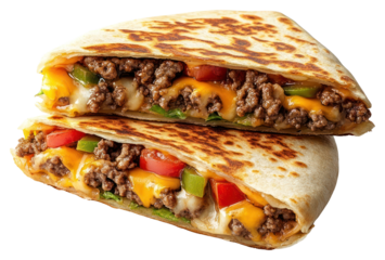 PNG One real cheeseburger quesadillas food quasedilla flavorful.