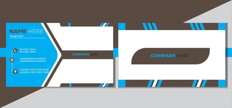 Clean and blue business card template