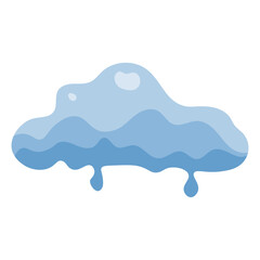 Snow Cap Element Isolated on White Background. Vector Illustration in Simple Decoration.