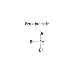 Ferric bromide skeletal structure diagram.Organic molecule compound molecule scientific illustration.