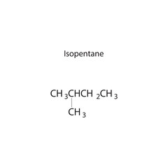 Iisopentane skeletal structure diagram.Organic molecule compound molecule scientific illustration.