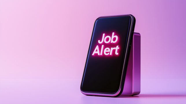 A phone with the word Job Alert written on it
