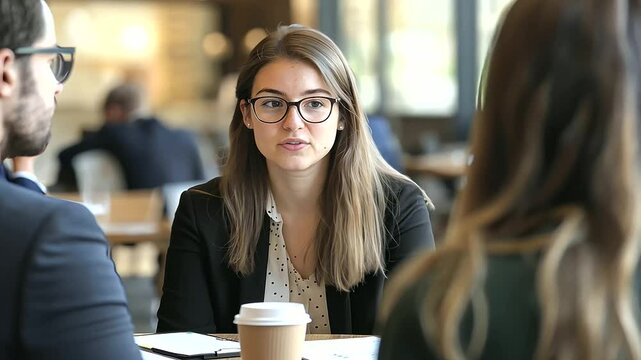 Law Students Collaborating Over Coffee in Vibrant Cafe Setting