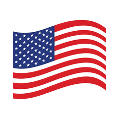 United States of America flag. USA flag vector. American waving flag clipping art. USA flag icon