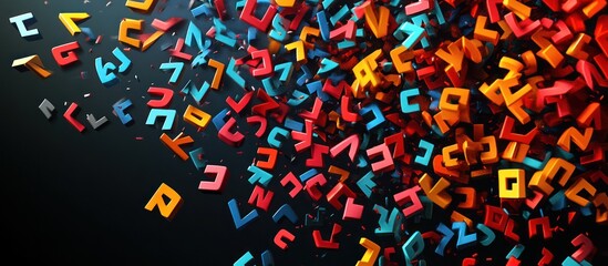 Colorful Alphabet Rain