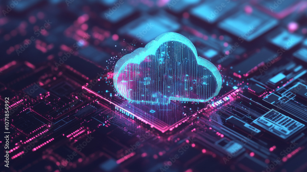 Poster cloud and edge computing keeps data safe with strong security. it protects information from hackers 