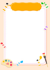 물감과 미술, 어린이 배경일러스트