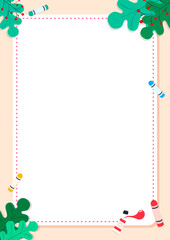 크레파스와 미술도구로 채워진 예쁜 일러스트 배경 편지지