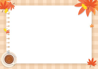 가을느낌이 나는 티타임 편지지, 배경 일러스트 디자인