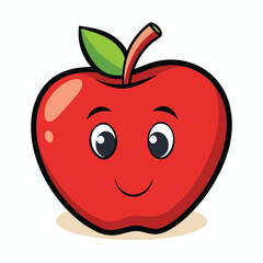 red apple cartoon, Red apple vector illustration, apple icon, Apple icon on white background