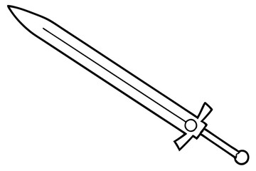 Vintage Golden Sword Vector Clipart,