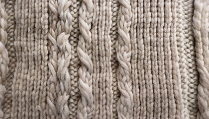 Soft, cozy knitted texture in neutral winter colors for backgrounds or textures